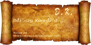 Dóczy Konrád névjegykártya