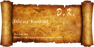 Dóczy Konrád névjegykártya